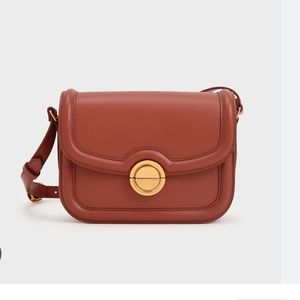 Charles & Keith Brown Crossbody Bag